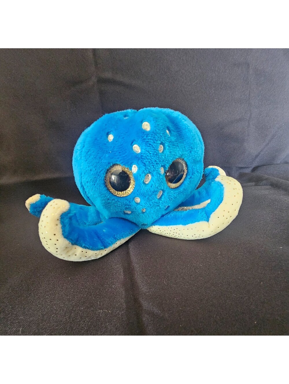 Walmart Blue Spotted Octopus Plush Toy Big Eyes Gold 6.5" Stuffed Animal Ocean